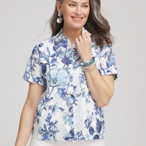 Butterfly Voile Short Sleeve Shirt