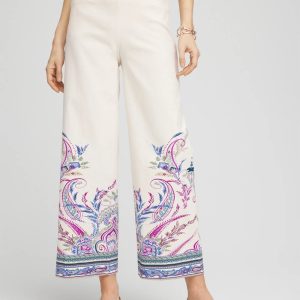 Brigitte™ Paisley Wide-Leg Cropped Pants