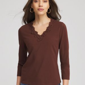 Lace Stretch-Cotton Tee