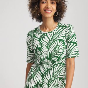 Palm-Frond-Motif Classic-Fit Pima Tee