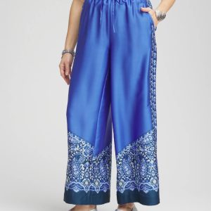 Petite Pull-on Paisley Drawstring Cropped Pants