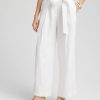 Petite Belted Pleated Wide-Leg Linen Pants