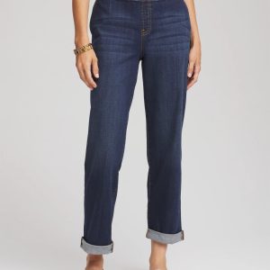 Pull-On Boyfriend Cropped Jeans