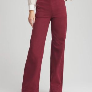Pull-On Wide-Leg Jeans