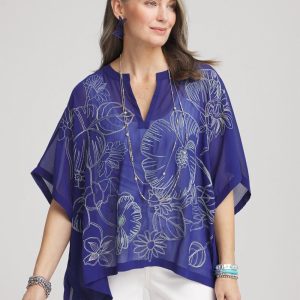 Woven Crinkle Chiffon Poncho