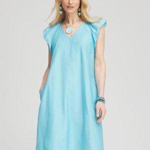 Cotton-Silk Voile Popover Dress