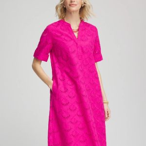 Eyelet Popover Dress