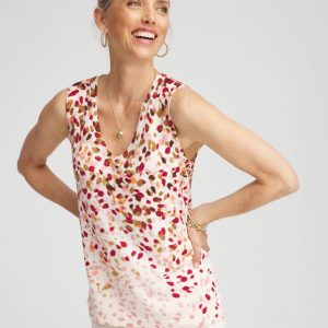 Ombré Printed Sleeveless V-Neck Tank