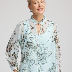 Floral Georgette Peasant Blouse