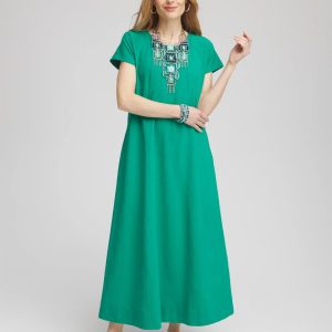 Petite Short-Sleeved Maxi Dress