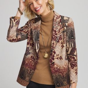 Artisanal Print Ponte Blazer
