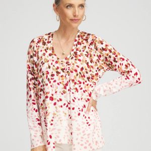 Ombré Printed V-Neck Cardigan