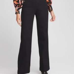 Pull-On Wide Leg Ankle Jeans