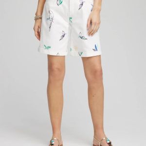 Girlfriend Cuffed Swing Denim Shorts