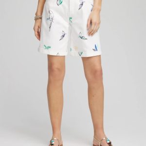 Girlfriend Cuffed Swing Denim Shorts
