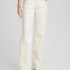 Sea Salt High-Rise Frayed Jeans