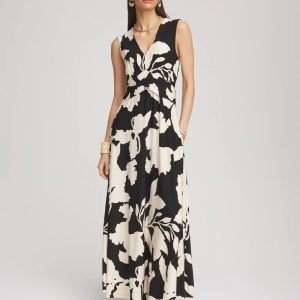 Petite Floral Ruched Jersey Maxi Dress