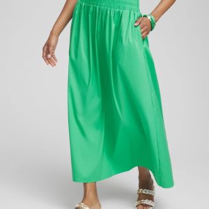 Poplin Smocked Waist Skirt