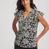Lace Floral-Burnout Henley Tee
