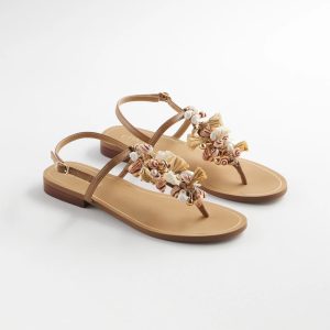 Beach Seashell T-Strap Sandals