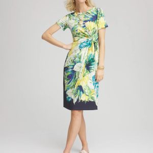 Twist-Front Knit Dress