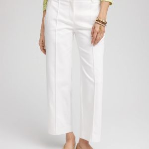 Stretch Sateen Straight Cropped Pants