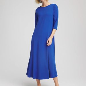 Seamed Crepe Maxi Dress