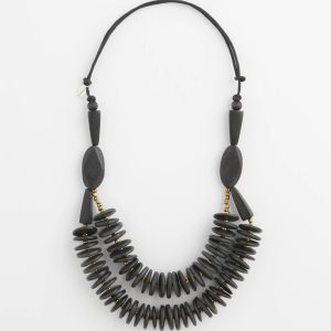 SYLCA® x Chico's Black Disk Bead Statement Necklace