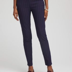 Petite Pinstriped Brigitte™ Slim Pull-On Ankle Pants