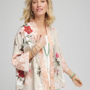 Fully Lined Chiffon Short Kimono