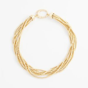 Goldtone Multi-Strand Beaded Necklace