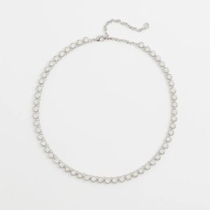 Silvertone Tennis Necklace
