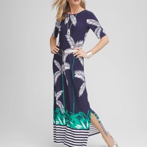 Petite Tropical Nights Knit Maxi Dress