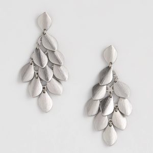 Satin Silver-Tone Chandelier Earrings