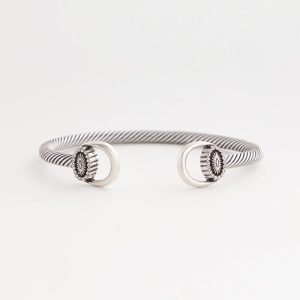 Equestrian Horsebit Silvertone Cuff Bracelet