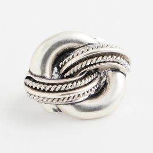 Silvertone Knot Scarf Ring