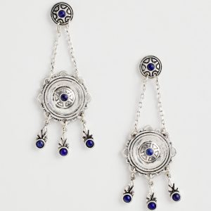 No Droop® Lapis Lazuli Medallion Earrings