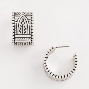No Droop® Silvertone Wide Hoop Earrings