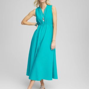 Petite Sleeveless Gauze Maxi Dress
