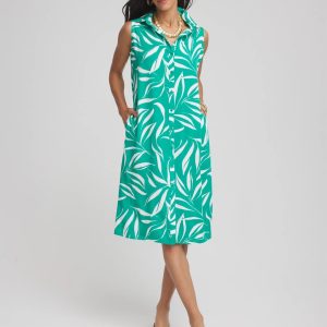 Rayon Silk Sleeveless Shirtdress