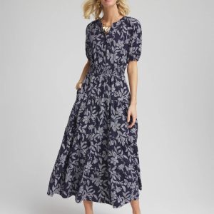 Poplin Smocked Waist Maxi Dress