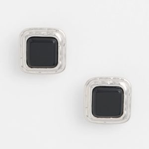 No Droop™ Onyx Square Clip-On Earrings