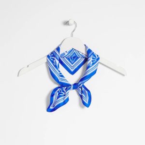 Reversible Palm Tree Print Square Neckerchief