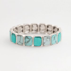 Turquoise Square Stretch Bracelet