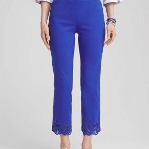 Petite Brigitte™ Cutwork-Hem Cropped Pants