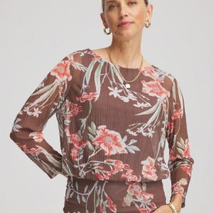 Textured Banded-Hem Top