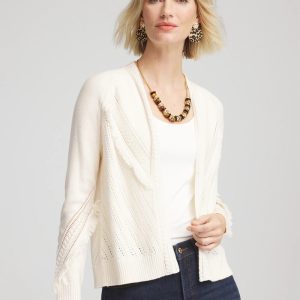Cable Knit Fringed Sweater