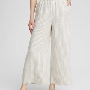 Linen Stripe Culotte Pants