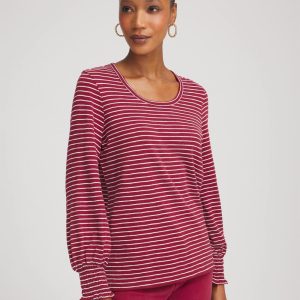 Smocked-Sleeve Cotton-Slub Tee