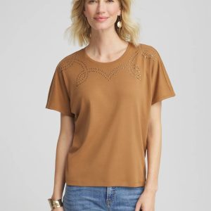 Studded Tapered Dolman Top